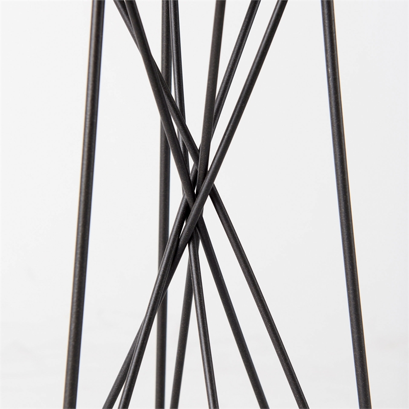Maklaine Contemporary Large Antiqued Silver Metal Hexagonal Table Candle Holder