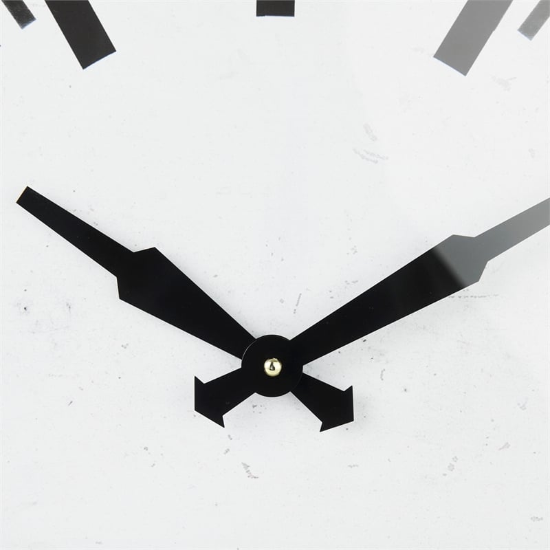 Maklaine Traditional Gray Metal Square Industrial Table Clock