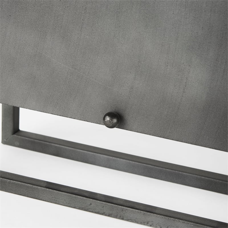 Maklaine Traditional Gray Metal Square Industrial Table Clock