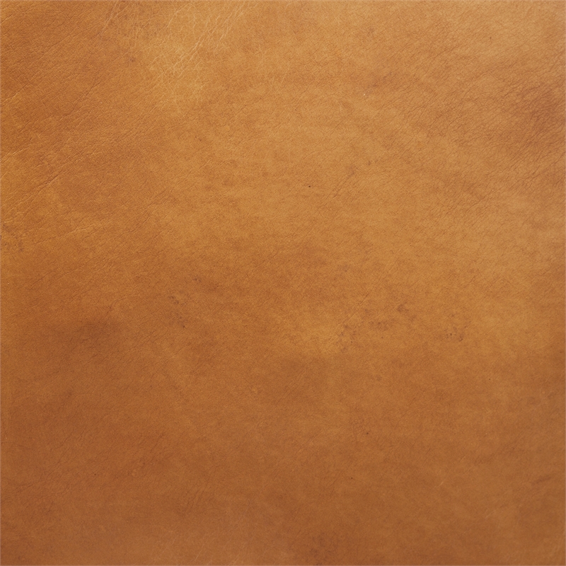 Maklaine Contemporary Tan Leather Wrap Brown Metal Frame Accent Chair