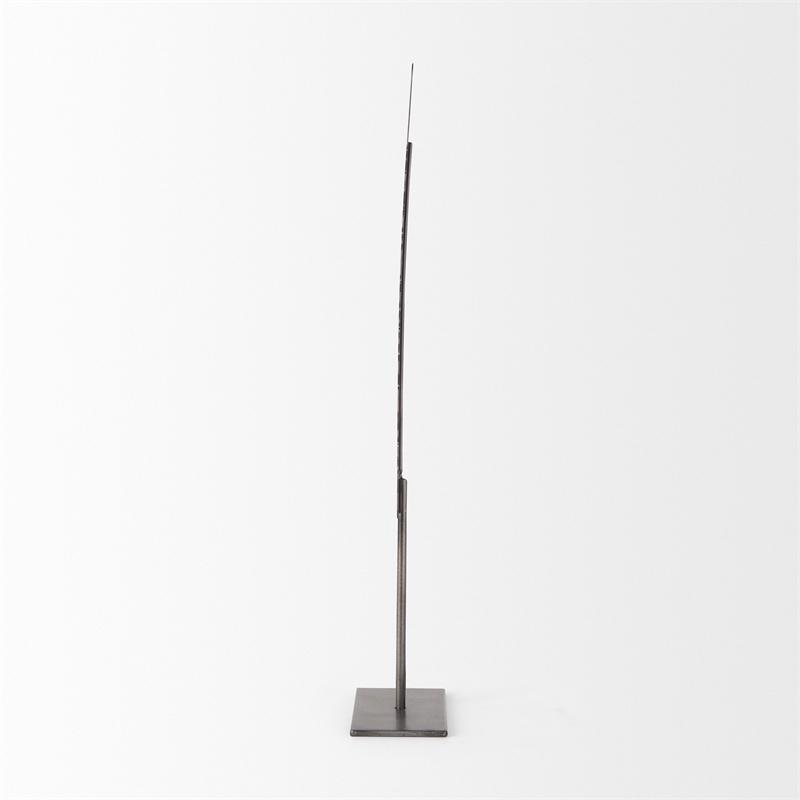 Maklaine Contemporary (Large) 5L x 3W Gray Metal Rectangular Decorative Object