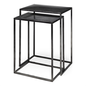 Maklaine (Set of 2) 17.7L x 12.6W x 24.4H Galvanized Gray Metal Accent Tables