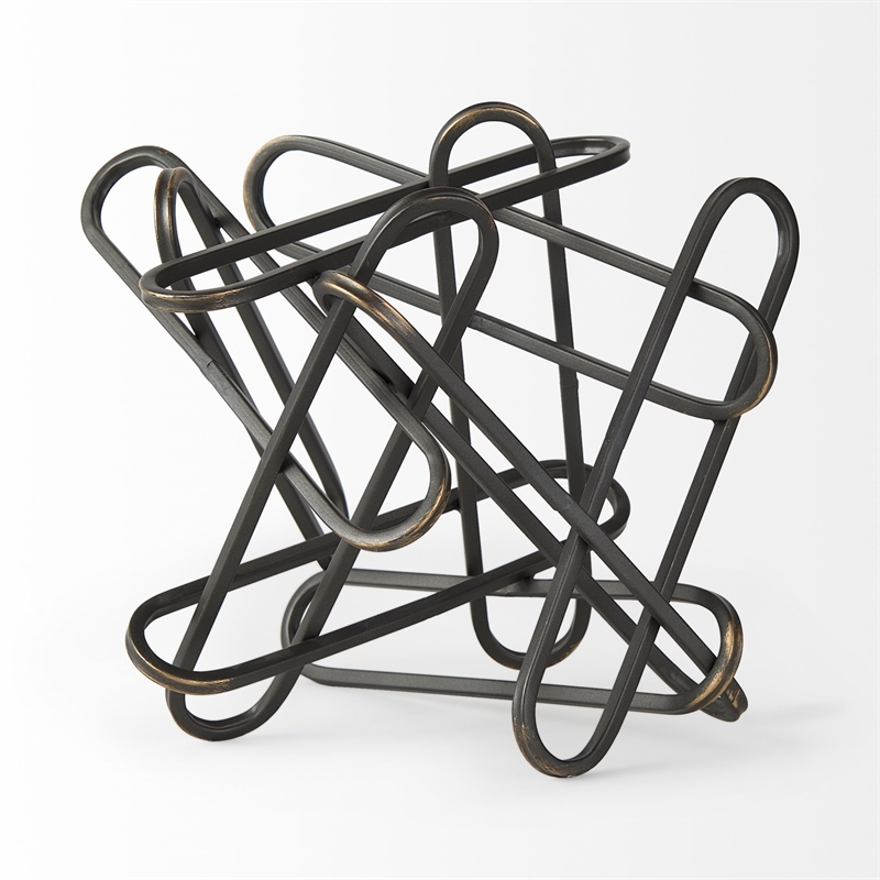Maklaine 12.2L X 9.1W X 9.1H Black Metal Paperclip Decorative Object