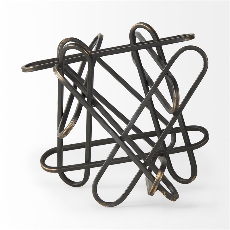 Maklaine 12.2L X 9.1W X 9.1H Black Metal Paperclip Decorative Object