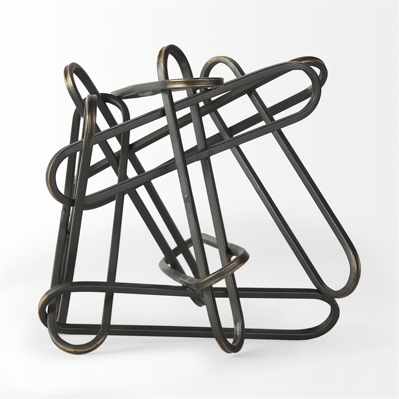 Maklaine 12.2L X 9.1W X 9.1H Black Metal Paperclip Decorative Object