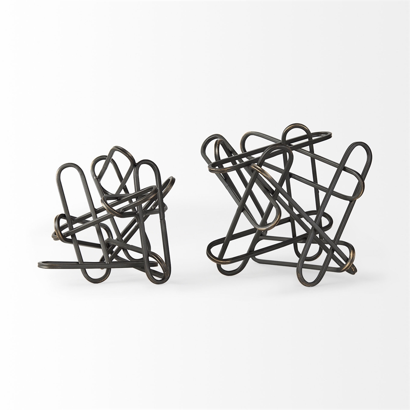 Maklaine 12.2L X 9.1W X 9.1H Black Metal Paperclip Decorative Object