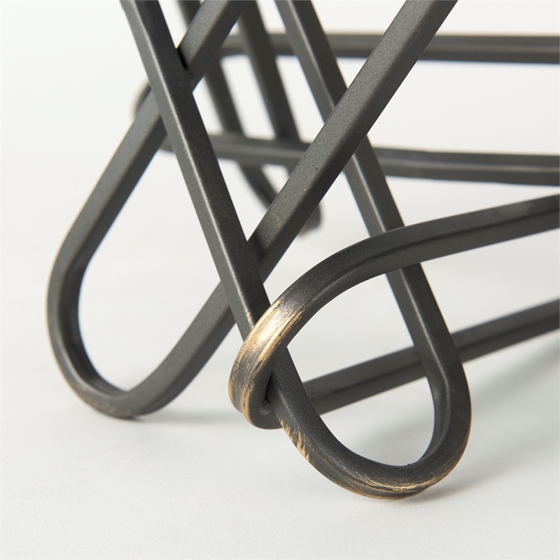 Maklaine 12.2L X 9.1W X 9.1H Black Metal Paperclip Decorative Object