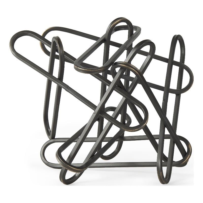 Maklaine 12.2L X 9.1W X 9.1H Black Metal Paperclip Decorative Object