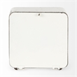 Maklaine 8.0L X 2.8W X 8.8H Rustic White Iron Rounded Square Table Clock