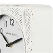 Maklaine 8.0L X 2.8W X 8.8H Rustic White Iron Rounded Square Table Clock