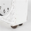 Maklaine 8.0L X 2.8W X 8.8H Rustic White Iron Rounded Square Table Clock