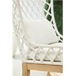 Maklaine Transitional Fabric Outdoor Wing Chair in Off White