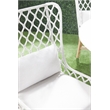 Maklaine Transitional Fabric Outdoor Wing Chair in Off White