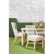 Maklaine Transitional Fabric Outdoor Wing Chair in Off White