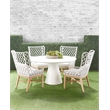 Maklaine Transitional Fabric Outdoor Wing Chair in Off White