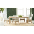 Maklaine Transitional Fabric Outdoor Wing Chair in Off White