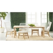 Maklaine Transitional Fabric Outdoor Wing Chair in Off White