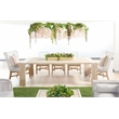 Maklaine Transitional Fabric Outdoor Wing Chair in Off White