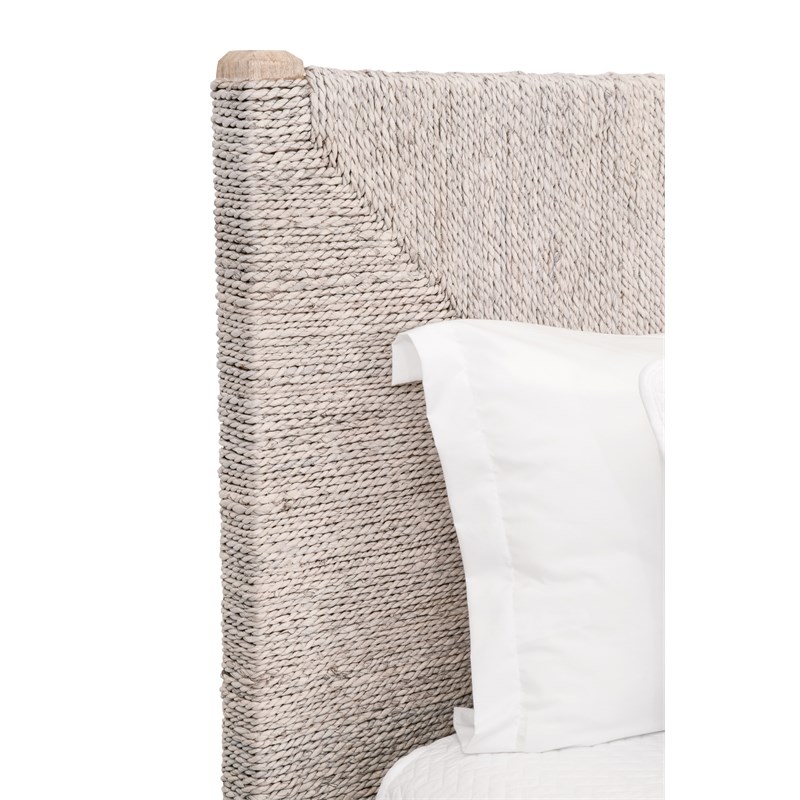 Maklaine Modern Transitional Fabric Standard King Bed in Off White