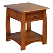 Maklaine Mission Quarter Sawn White Oak 1 Drawer Inlay End Table