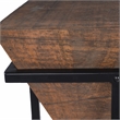 Maklaine Modern / Contemporary Wood And Metal Accent Table In Brown
