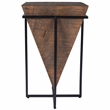 Maklaine Modern / Contemporary Wood And Metal Accent Table In Brown