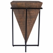 Maklaine Modern / Contemporary Wood And Metal Accent Table In Brown