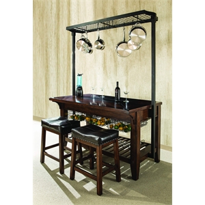 Maklaine Modern Transitional 24&quot Wood Barstool in Brown (Set of 2)