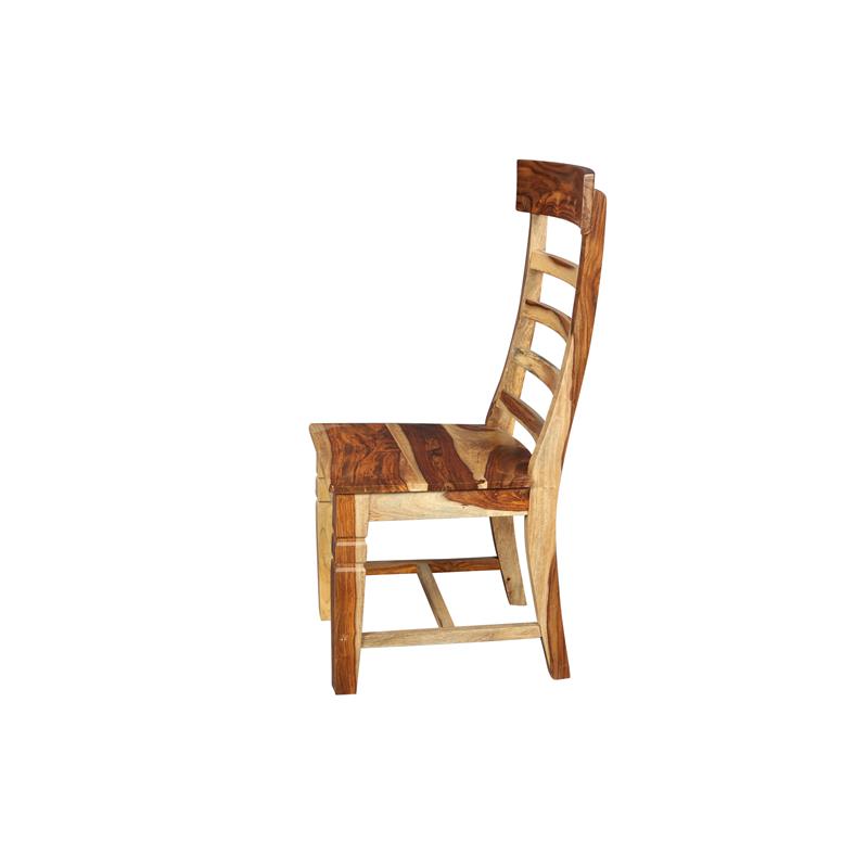 Maklaine Solid Sheesham Ladderback Dining Side Chair Natural(Set - 2)