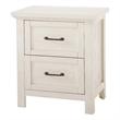 Maklaine Transitional Traditional Nightstand in Brushed White Finish