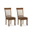 Maklaine Microfiber Upholstered Dining Side Chair in Rustic Brown