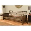 Maklaine Queen-size Brown Wood Futon Frame-Mattress Not Included