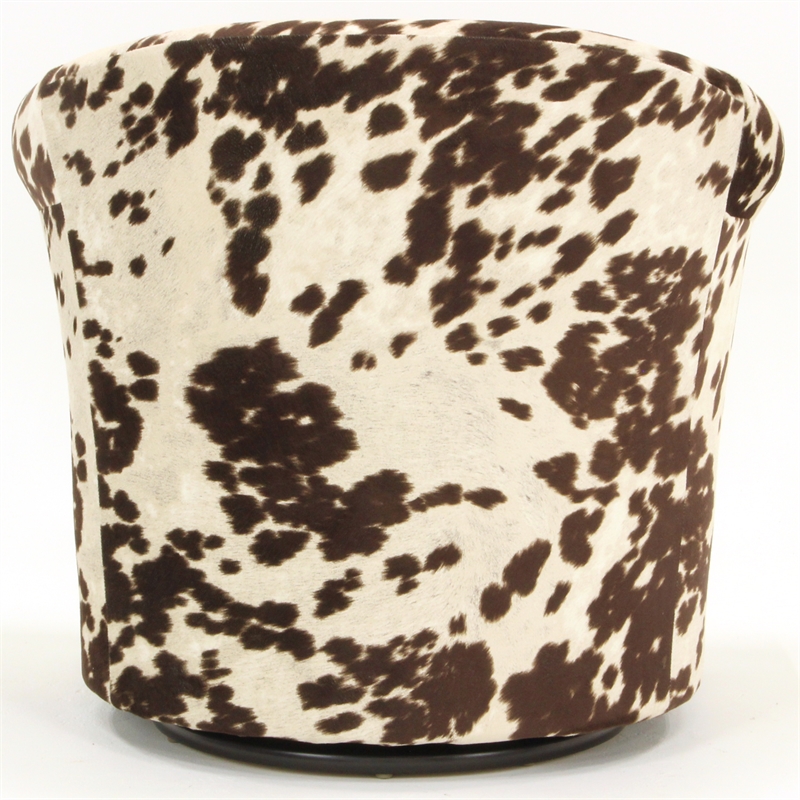 Maklaine Traditional Fabric Swivel Club Chair in Milky Brown