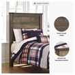 Maklaine Engineered Wood Twin Panel Headboard in Rustic Brown
