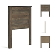 Maklaine Engineered Wood Twin Panel Headboard in Rustic Brown