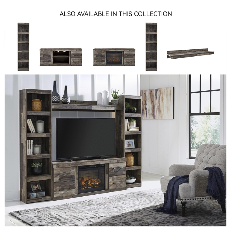 Maklaine Contemporary Engineered Wood Butcher Block Pier in Gray