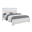 Maklaine Modern Transitional Metallic White Queen Bed w/ LED Light
