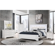 Maklaine Modern Transitional Metallic White Queen Bed w/ LED Light