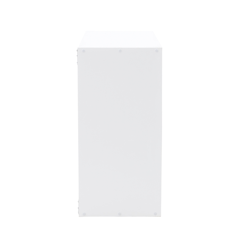 Maklaine Transitional Six Cubby Open Back Storage Cabinet in White Wood