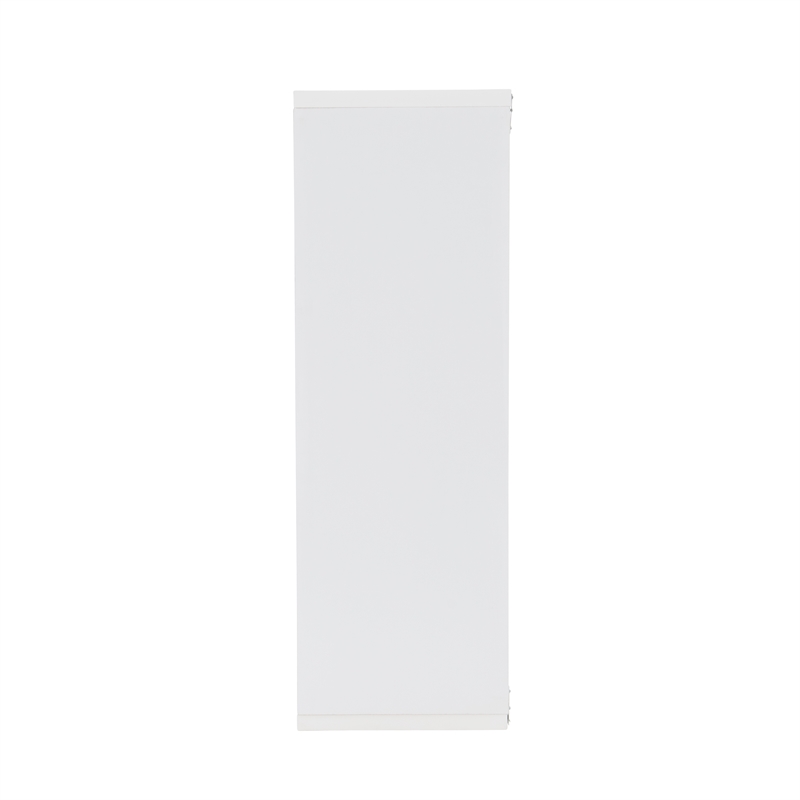 Maklaine Transitional Six Cubby Open Back Storage Cabinet in White Wood