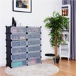 Maklaine 12-cubic Contemporary Plastic Shoe Rack Cabinet in Black