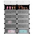 Maklaine 12-cubic Contemporary Plastic Shoe Rack Cabinet in Black