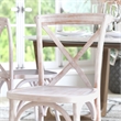 Maklaine Modern / Contemporary Wood X-Back Chair In Lime Wash