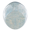Maklaine Round Drum Table with Capiz Shell Finish in Light Blue/White