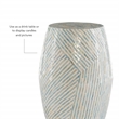 Maklaine Round Drum Table with Capiz Shell Finish in Light Blue/White