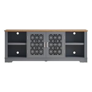 Maklaine Farmhouse 70&quot TV Stand Media Console for TV up to 75&quot - Gray