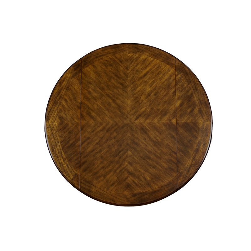 Maklaine Solid Wood Dining Drop Leaf Table with 2 Chairs in Brown