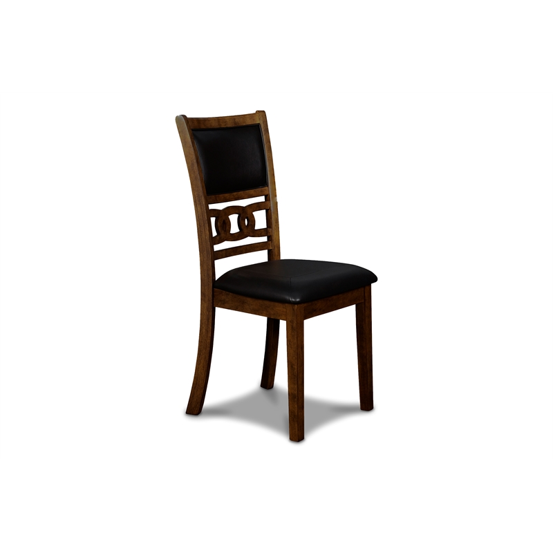 Maklaine Solid Wood Dining Drop Leaf Table with 2 Chairs in Brown
