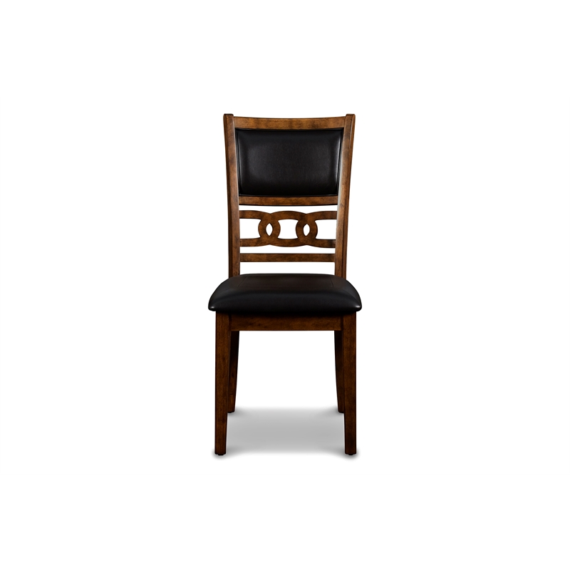 Maklaine Solid Wood Dining Drop Leaf Table with 2 Chairs in Brown