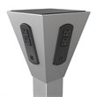 Maklaine Contemporary Mobile Power Tower with AC and USB Outlets Gray